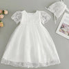Elegant White Baby Dress for Special Occasions | Christening & Baptism Outfit, comes with free socks