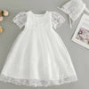 Elegant White Baby Dress for Special Occasions | Christening & Baptism Outfit, comes with free socks