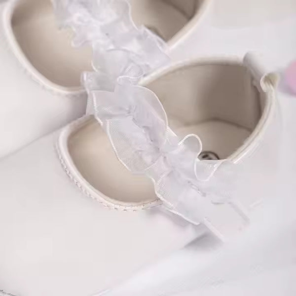 Toddler girl White shoes for baptism, wedding.