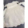 "Elegant White Baby Girl Christening Dress – Lace Embroidered Baptism Gown with Bonnet