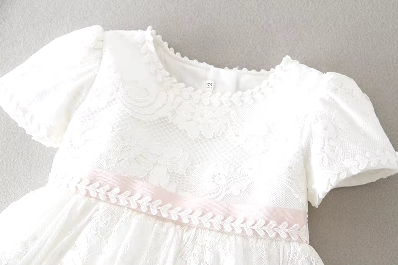 Elegant White Lace Christening Dress