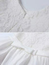 Elegant White Lace Baby Girl Dress with Bow – Infant Christening & Birthday Outfit