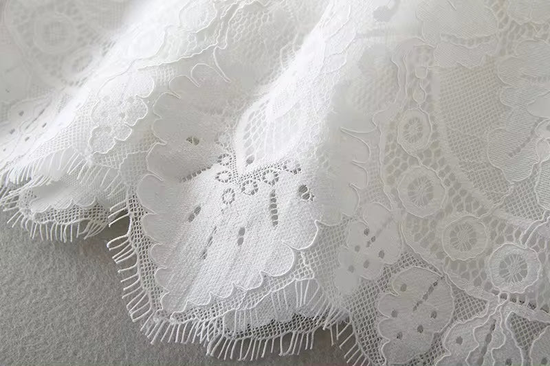 Elegant White Lace Christening Dress