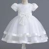 Elegant White & Light Blue Sequin Christening Baptism Dress for Baby Girls – Perfect for Special Occasions