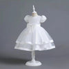 Elegant White & Light Blue Sequin Christening Baptism Dress for Baby Girls – Perfect for Special Occasions