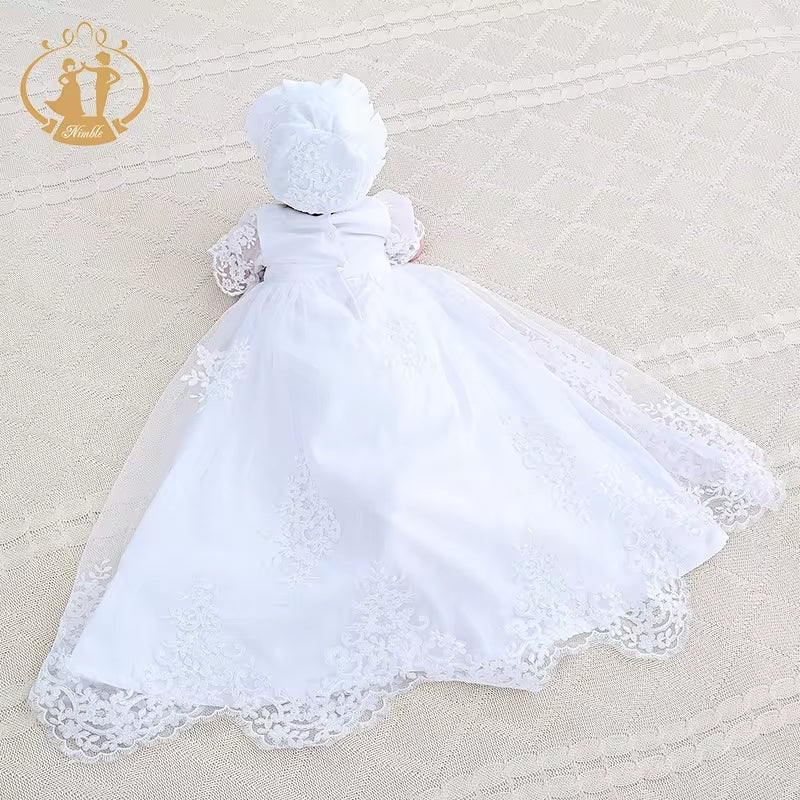 Elegant Christening & Baptism Dresses / Flower Girl Dresses, this dress comes with a Beautiful shoes