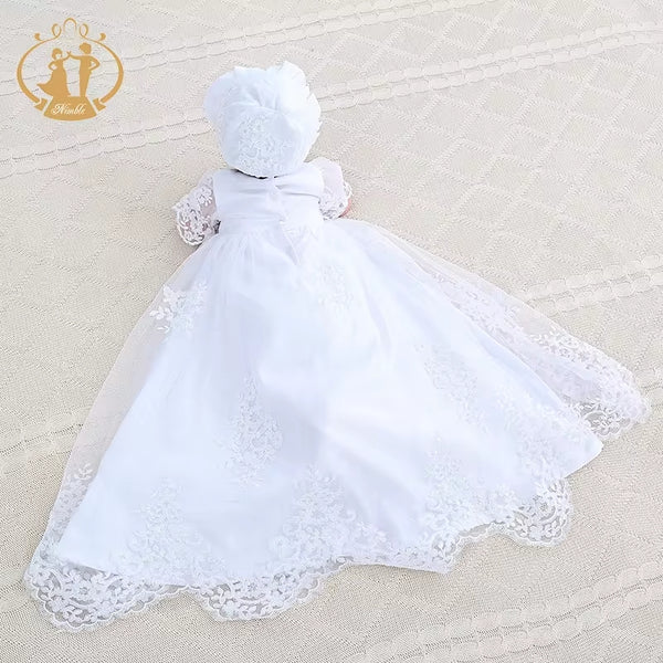 Elegant Christening & Baptism Dresses / Flower Girl Dresses, this dress comes with a Beautiful shoes
