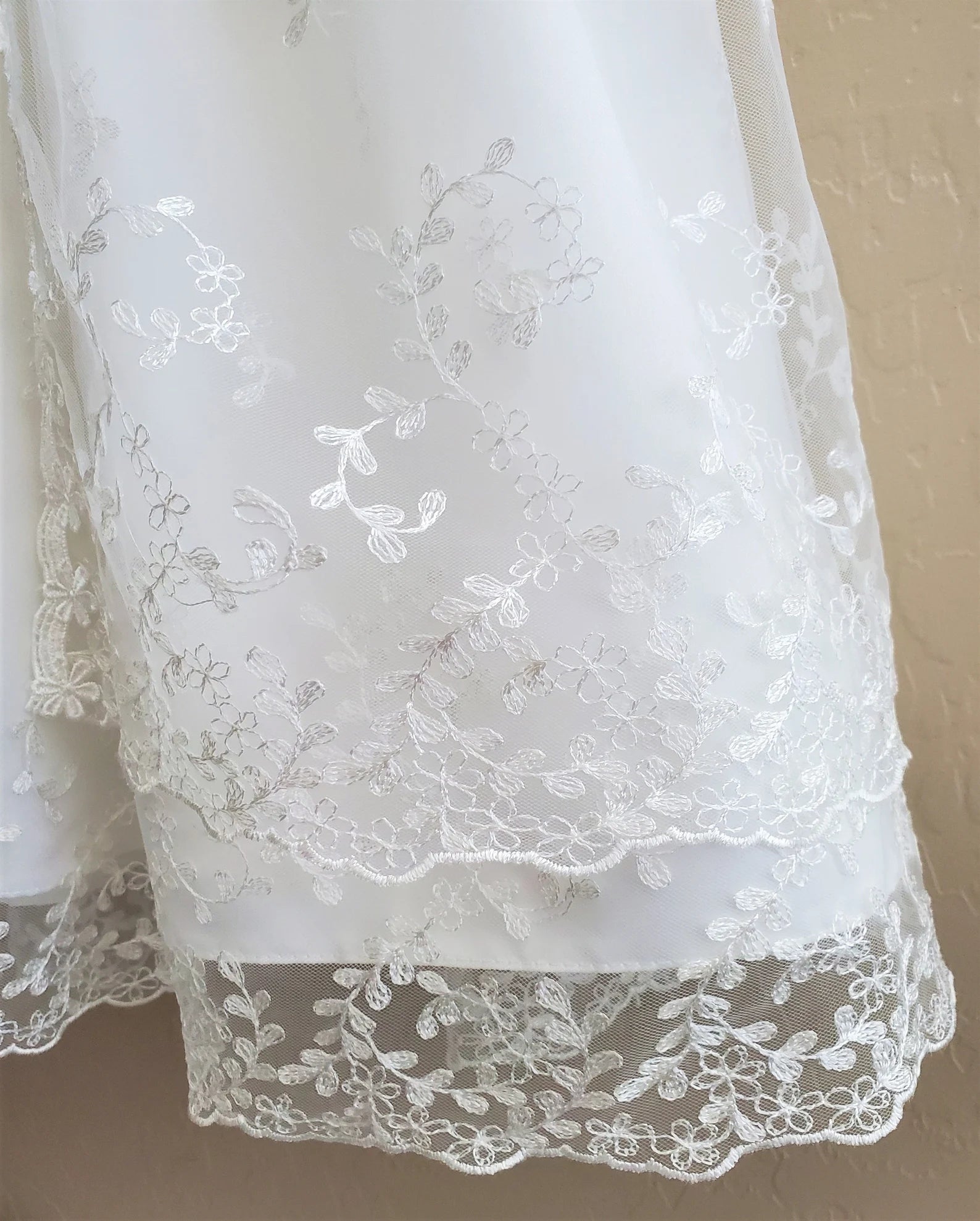 Angelic Christening/Baptism Gown With Removable Lace Overlay & Bonnet For Baby Girl