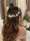 Elegant Pearl & Floral Bridal Headband – Crystal Wedding Hair Vine for Brides & Special Events