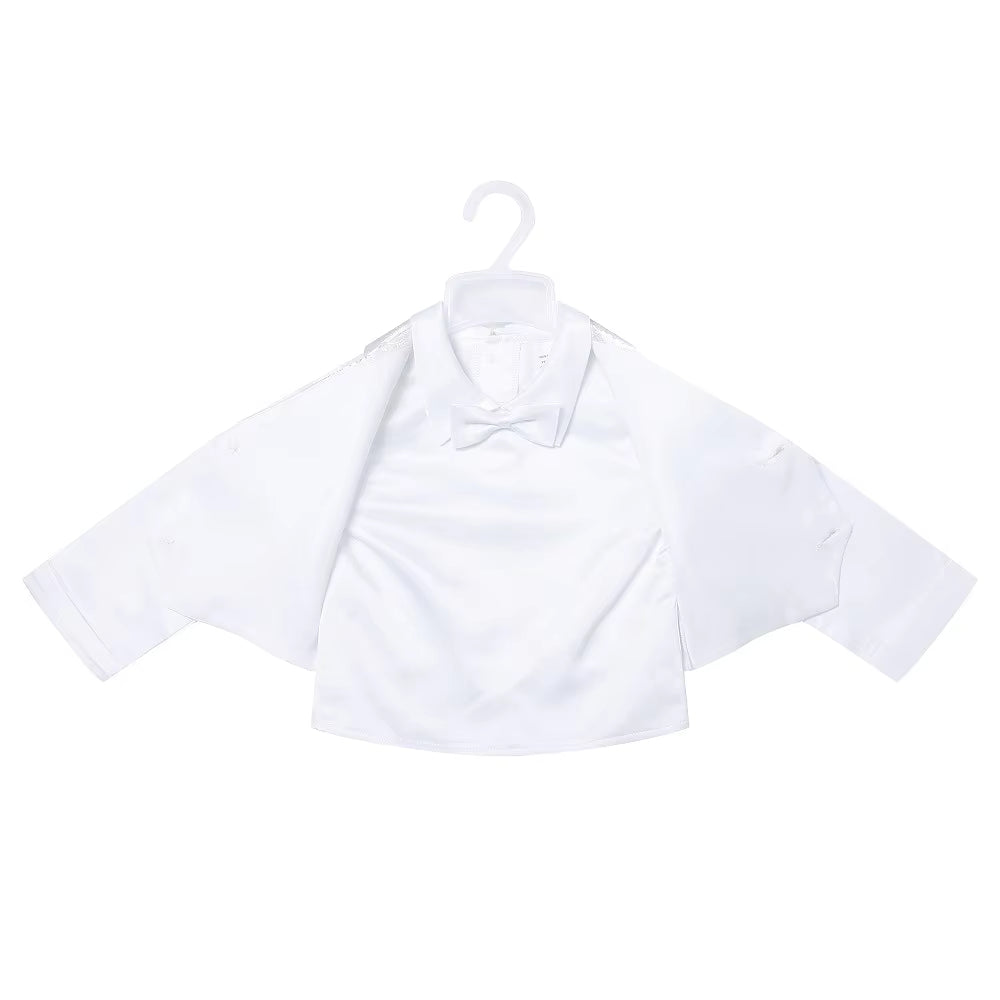 Elegant White Baby Tuxedo Suit for Weddings, Christenings & Formal Events .comes with free shoes