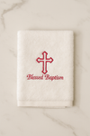 Embroidered Baptism Towel – Custom Cross Design for Baby or Child