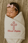 Embroidered Baptism Towel – Custom Cross Design for Baby or Child