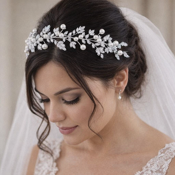 Luxury Bridal Tiara - CZ Cubic Zirconia Wedding Crown | Elegant Hair Accessories