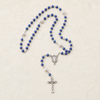 Blue Catholic Rosary for Baptism – Rosary Only or with Virgin Mary Keepsake Box