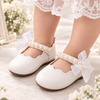 White Baby Girl Pearl Shoes – Baptism, Christening & Special Occasion Mary Jane Shoes