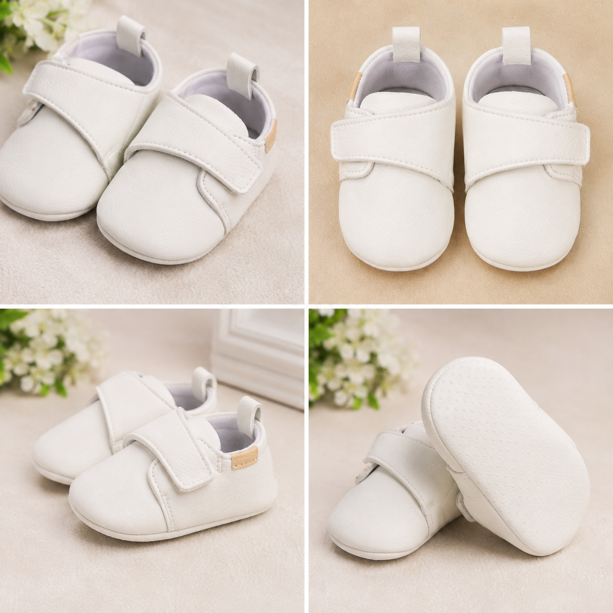 Ivory Baby Boy Baptism Outfit with Shoes, Cross Socks & Hat – Elegant Christening Romper Suit with Vest & Bow Tie