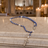 Blue Catholic Rosary for Baptism – Rosary Only or with Virgin Mary Keepsake Box