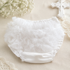 Baby Girl White Ruffle Diaper Cover Bloomers – Baptism, Christening & First Birthday