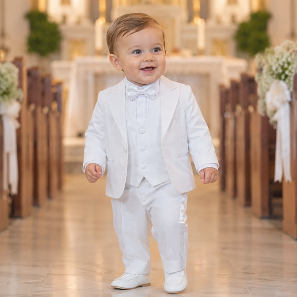 Baby Boy Baptism Suit White Christening Outfit for Toddlers – Formal Church & First Birthday Outfit