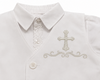 Luxury White Baby Boy Baptism Outfit Set with Shoes, Hat & Embroidered Cross Vest | Elegant Christening Suit