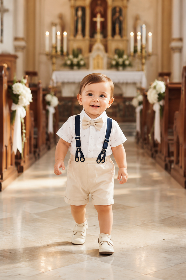 Baby Boy Formal Outfit with Suspenders – Birthday, Wedding & Church Clothes for Toddlers