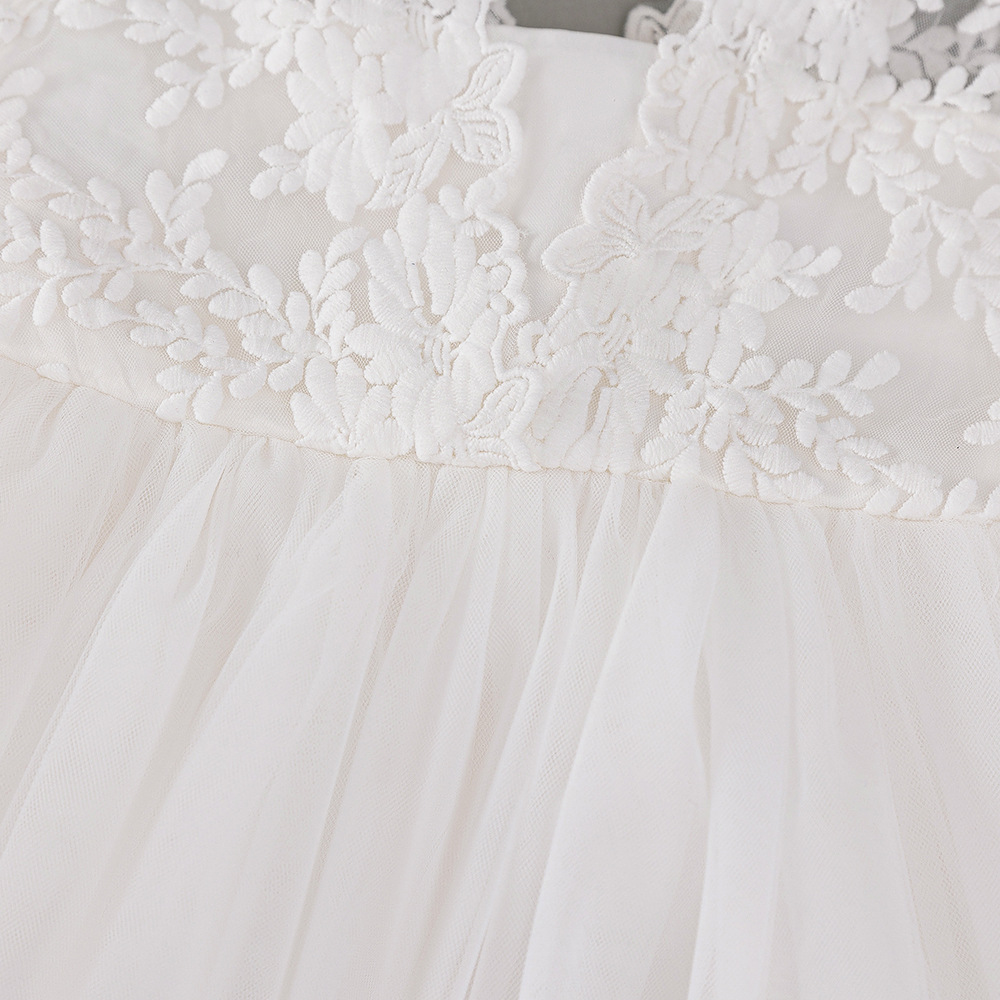 White Lace Baby Girl Dress – Perfect for Baptism & Special Occasions