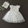 Baby Girl Baptism Dress with Matching Bonnet | White Lace Christening Gown for Infant & Toddler