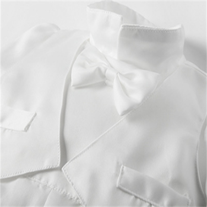 Baby Boy Baptism Outfit – White Christening Suit with Bow Tie & Hat