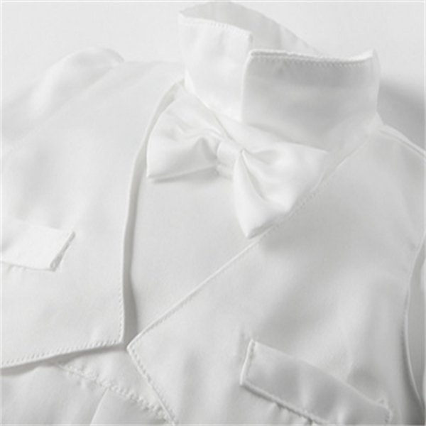 Baby Boy Baptism Outfit – White Christening Suit with Bow Tie & Hat