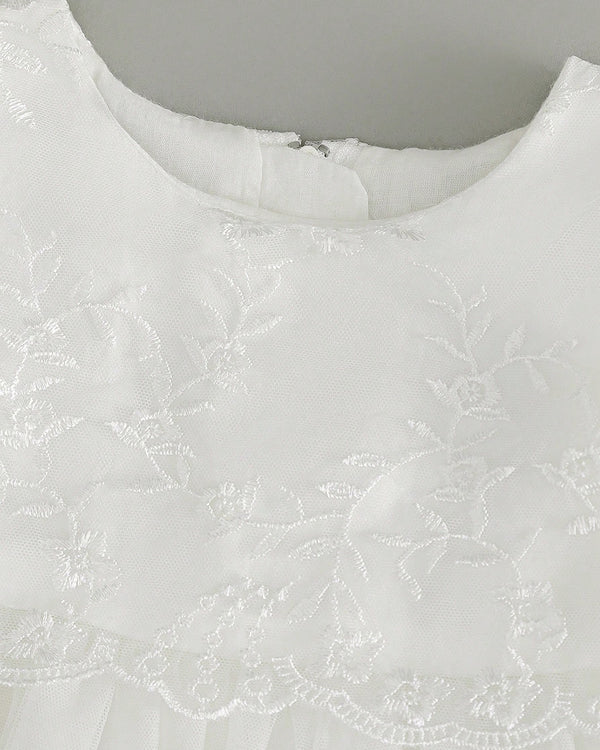Elegant White Baby Dress for Special Occasions | Christening & Baptism Outfit, comes with free socks