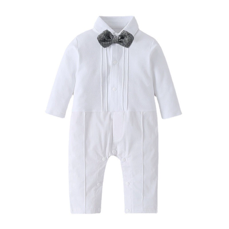 Baby Boy White Formal Suit Set with Bow Tie – Baptism, Wedding & Special Occasion Outfit