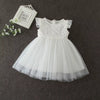 Baby Girl Baptism Dress with Matching Bonnet | White Lace Christening Gown for Infant & Toddler
