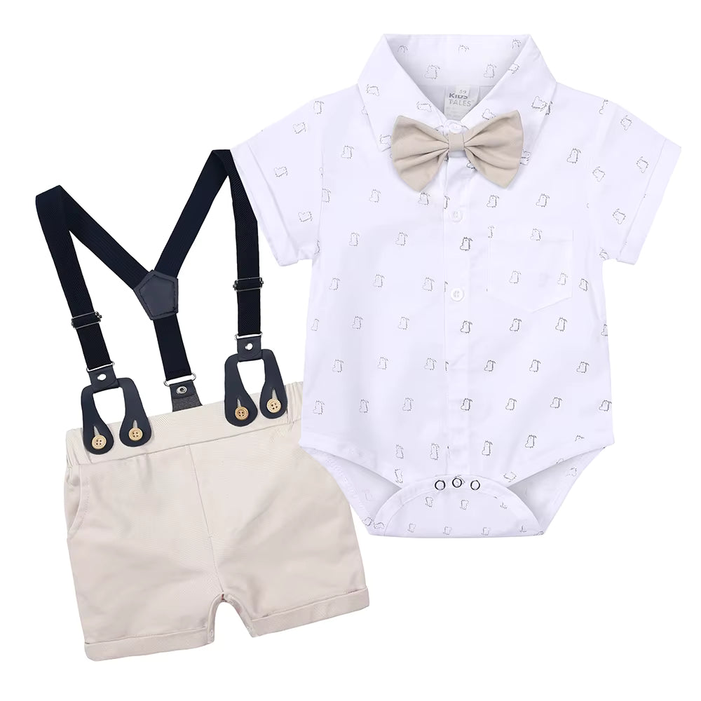 Baby Boy Formal Outfit with Suspenders – Birthday, Wedding & Church Clothes for Toddlers