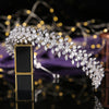 Silver Pearl Bridal Tiara – Handmade Leaf Vine Headpiece with Crystals for Wedding or Prom