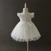 Baby Girl Baptism Dress with Matching Bonnet | White Lace Christening Gown for Infant & Toddler