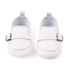White Baby Loafers with Buckle – Soft Sole Dress Shoes for Boys & Girls