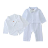 “Baby Boy White Suit with Bow Tie and Jacket – Elegant Outfit for Baptism, Christening & Special Occasions