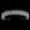 Silver Pearl Bridal Tiara – Handmade Leaf Vine Headpiece with Crystals for Wedding or Prom
