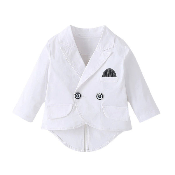 Baby Boy White Formal Suit Set with Bow Tie – Baptism, Wedding & Special Occasion Outfit