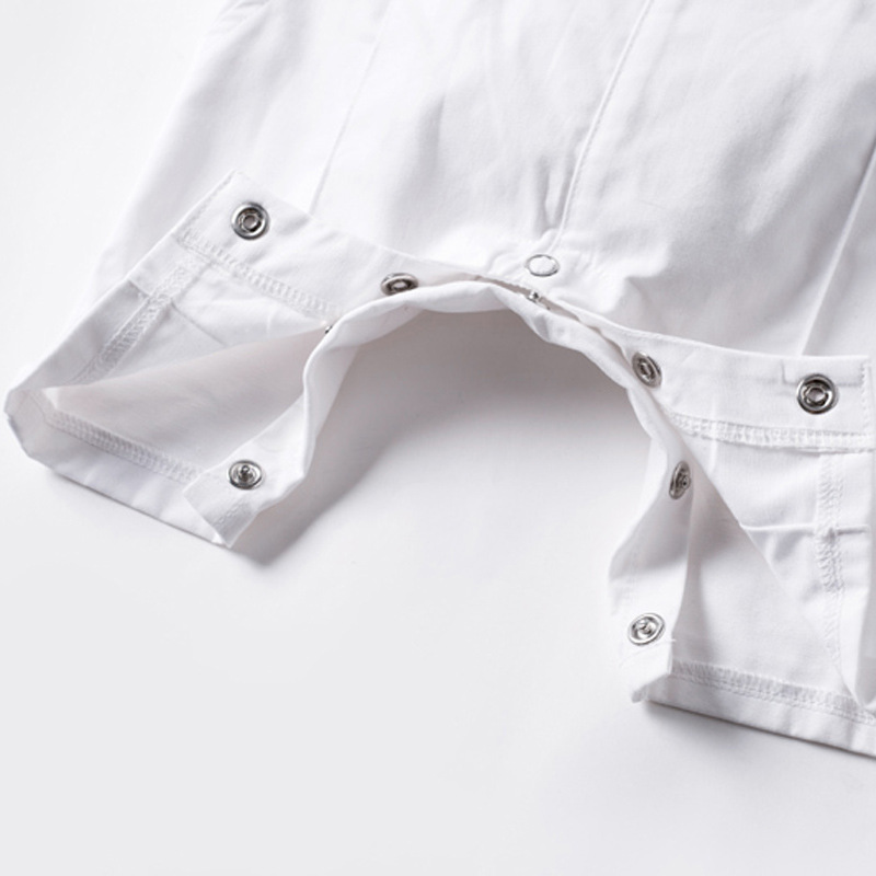 Baby Boy White Baptism Outfit with Vest, Bow Tie, Suspenders & Cap – Formal Christening Suit
