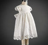 Infant Baptism Dress with Lace Bonnet – Baby Girl Christening Gown
