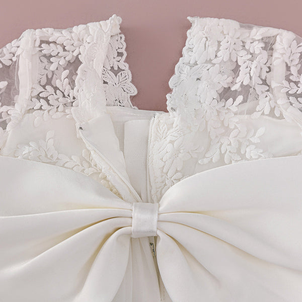 White Lace Baby Girl Dress – Perfect for Baptism & Special Occasions