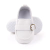 White Baby Loafers with Buckle – Soft Sole Dress Shoes for Boys & Girls