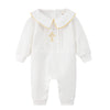 White Baby Christening Outfit Set – Cross Embroidered Romper, Cap & Bib
