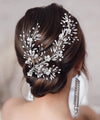 Handcrafted Bridal Hair Vine with Pearls and Crystals – Elegant Wedding Headpiece for Bride