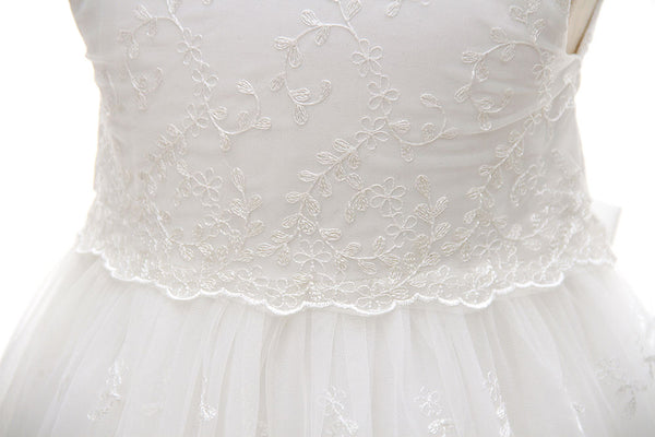 Angelic Christening/Baptism Gown With Removable Lace Overlay & Bonnet and Bow For Baby Girl