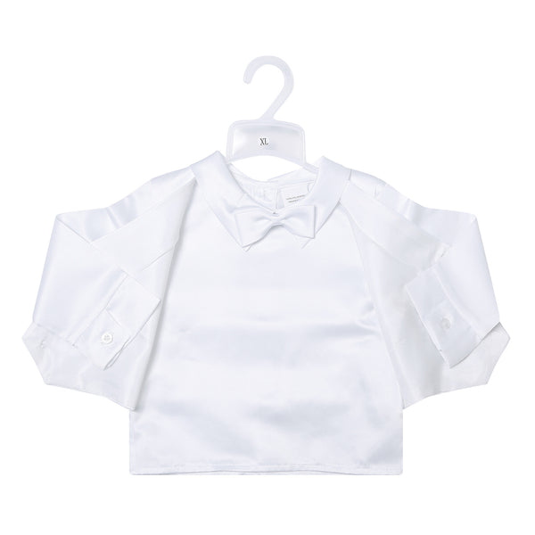 Baby Boy Christening Outfit – White Baptism Suit with Vest, Pants & Bonnet