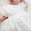 Infant Baptism Dress with Lace Bonnet – Baby Girl Christening Gown