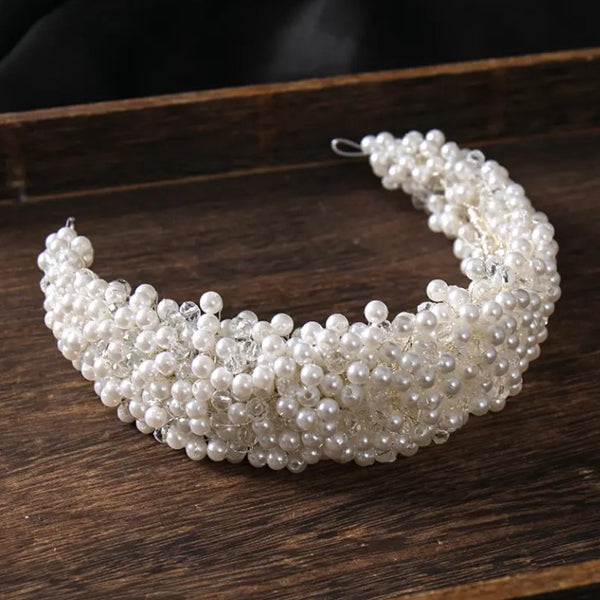 Handmade Luxury Full Pearls Headpiece for Bride and Weddings