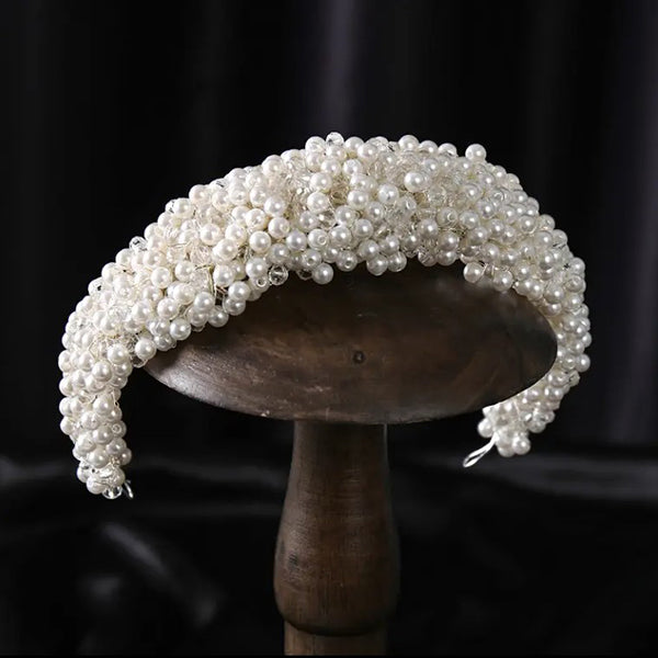 Handmade Luxury Full Pearls Headpiece for Bride and Weddings